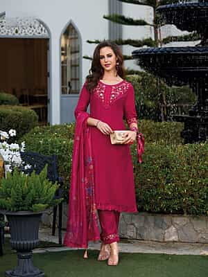 Malvika Dark Pink embroidered Salwar Suit