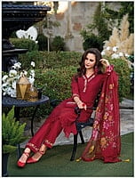Malvika Deep Red Embroidered Salwar Suit Malvika Deep Red Embroidered Salwar Suit
